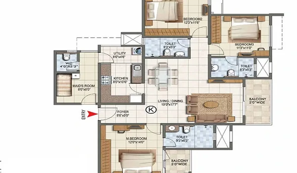 Featured Image of Prestige Urban Grove 3 BHK Floor Plan
